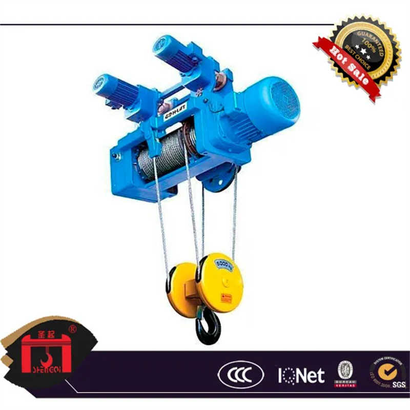 Double Speed Electric Wire Rope Hoist with Monorail Trolley