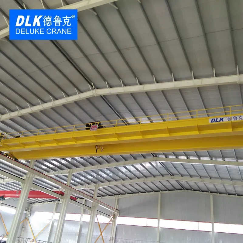 DELUKE Double Girder Beam Bridge Overhead Crane with Hoist