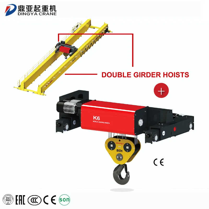 Dy Heavy Duty 500kg 1000kg 1500kg Electric Double Girder Bridge Crane Price