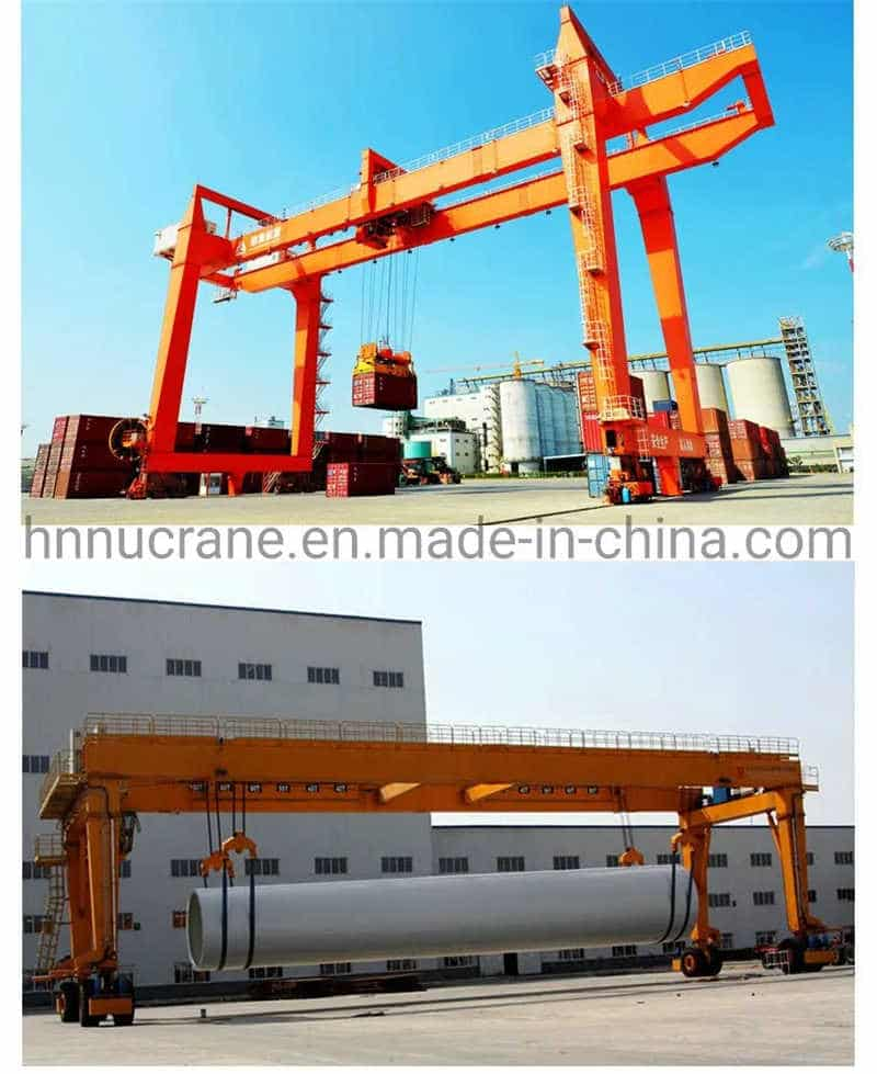 Nucrane Port 25 Ton Rtg Rubber Tyre Container Lifting Gantry Crane