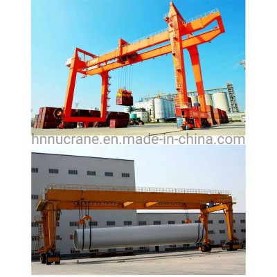 Nucrane Port 25 Ton Rtg Rubber Tyre Container Lifting Gantry Crane