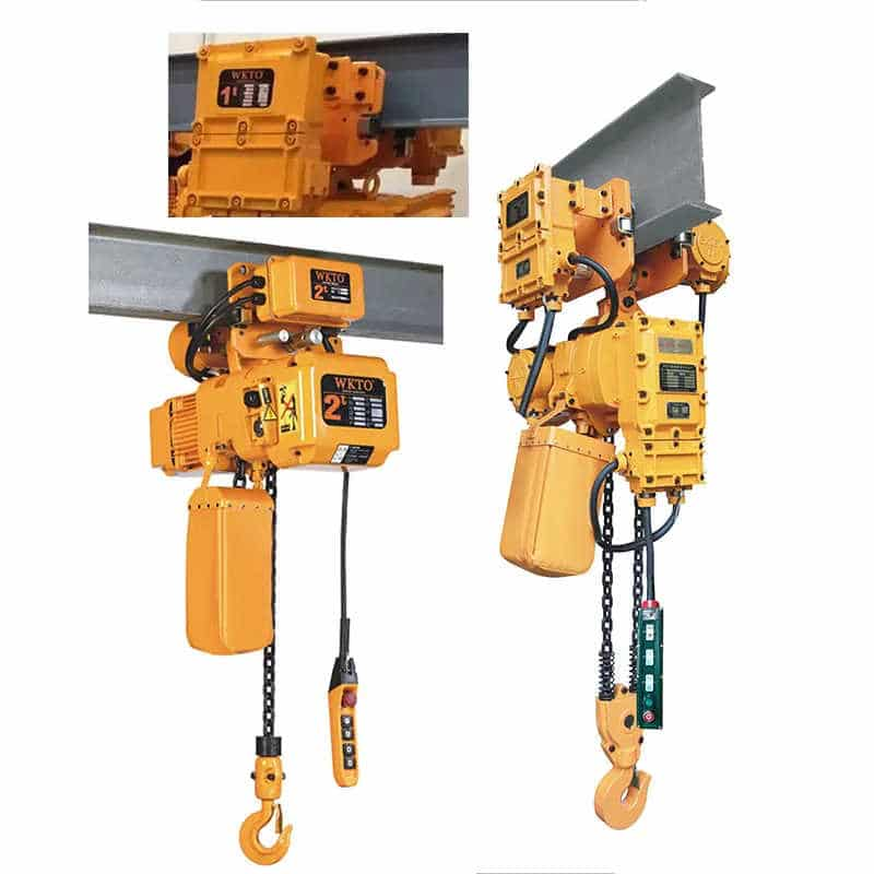 2ton Twin Hook Electric Chain Hoist with Trolley for Crane