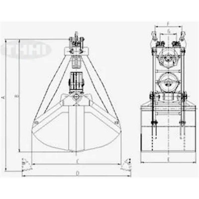 24cbm Cleaning up Scissors Grab Four Ropes Scissors Grab for Ore, Coal