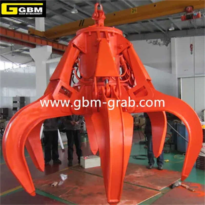 Gbm Hydraulic Orange Peel Grab Housing Waste Grapple Hydraulic Peel Grab