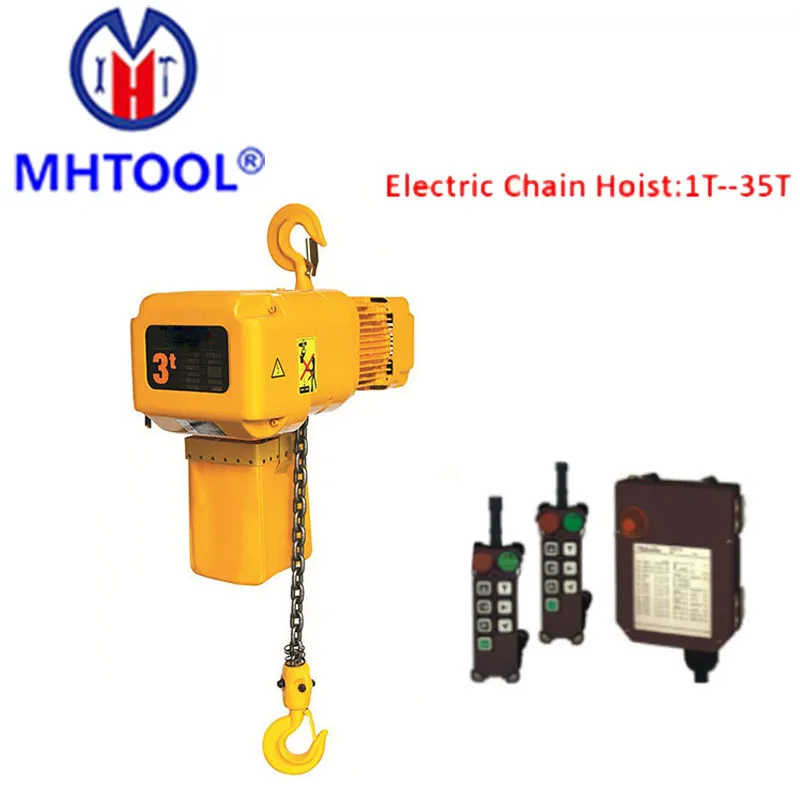 Mhtool 3t Electric Chain Hoist Single Speed with Overload Clutch for Overcrane